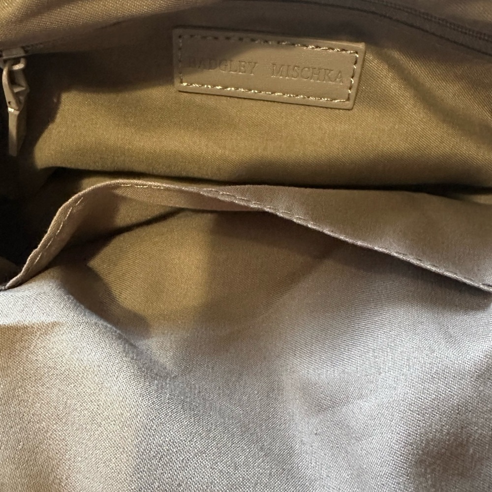Badgley Mischka Taupe Frame Clutch with Chain Handle - Picture 7 of 8